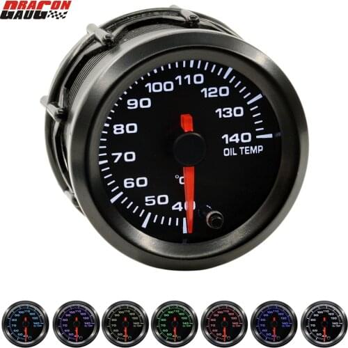 Dragon 52mm High Speed Stepper Motor 7 Color Backlight Car Auto Oil Temp Gauge Emperature Celsius Temperatur Meter Free Shipping