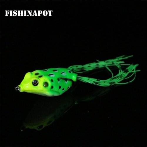 FISHINAPOT 1PC Box 4cm 6g Frog Lure Fishing Lures Top water Ray Frog Artificial Crankbaits Strong Artificial Soft Bait 12 Colors