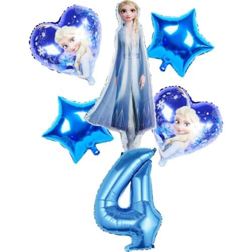 1set elsa Disney Frozen princess helium balloons 32inch number Baby shower girl foil globos birthday party decorations kids toys