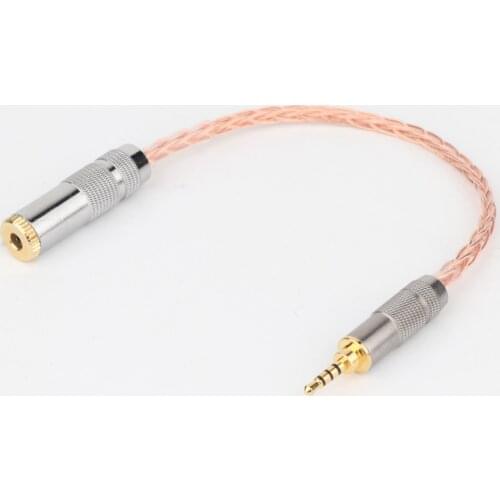 HIFI 7N Single Crystal Copper 2.5mm TRRS Balanced Male to 3.5mm Stereo Female Earphone Audio Adapter Cable