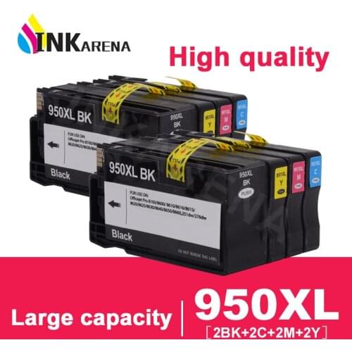 INKARENA 8Pcs Full Ink cartridge for HP950 For HP 950 951 Officejet Pro 8100 8600 8610 8620 8630 8660 8615 8625 251dw Cartridges