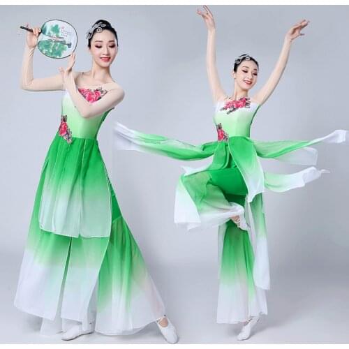 Chinese style Hanfu classical adult dance Yangko clothing dance costumes suit female fan dance costume