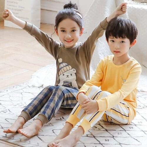Baby Clothes Sets Kids Autumn Cotton Sleepwear Boys Girls Pajamas Sets Children Nightwear Pyjamas Kids Winter Clothes Suit 3-13Y