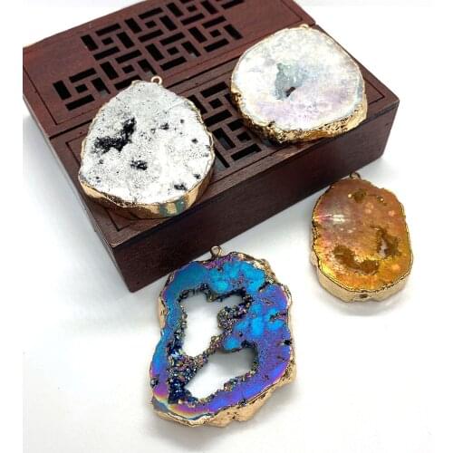 Natural Stone Shaped Crystal Pendant To Make Exquisite Accessories for DIY Jewelry Necklaces and Bracelets Size 21x43mm 40x53mm