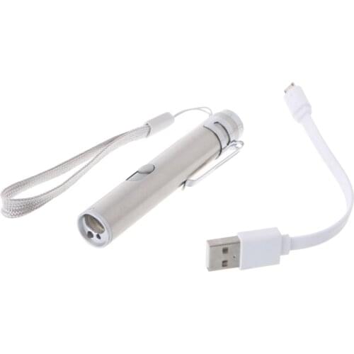 3 in 1 Multifunction LED Laser Light Infrared USB Rechargeable UV Torch Pen Flashlight Lamp #1A31037