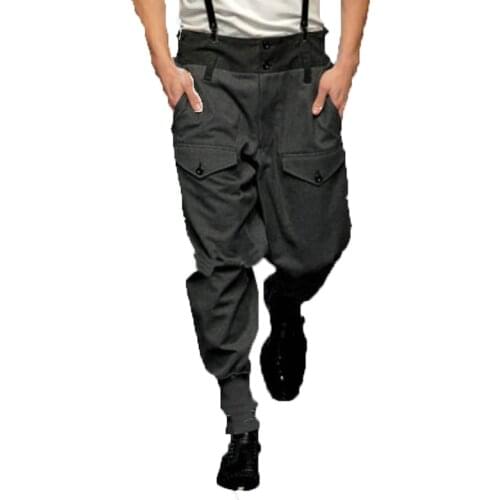 Mens small feet harem pants big name 2020 winter color matching fashion loose baggy pants multi-pocket overalls casual pants