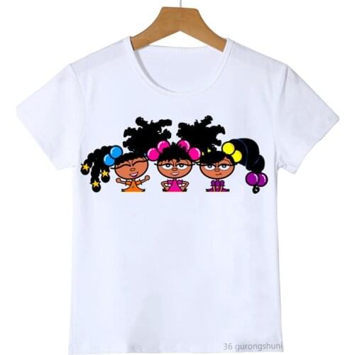 Newly girls t shirt funny letters and three little girl graphic print kids clothes summer kawaii girls t-shirt high quality tops