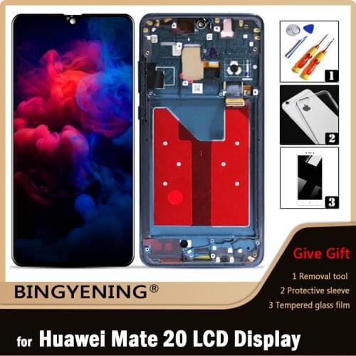 Original For Huawei Mate 20 LCD Display Screen Touch Digitizer Assembly For Huawei Mate 20 With Frame HMA-l29 HMA-l09 Replace