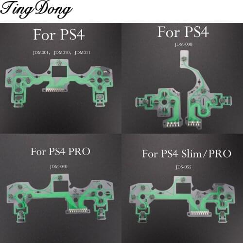 TingDong Replacement Buttons Ribbon Circuit Board for PS4 Dualshock 4 Pro Slim Controller Conductive Film Keypad flex Cable PCB