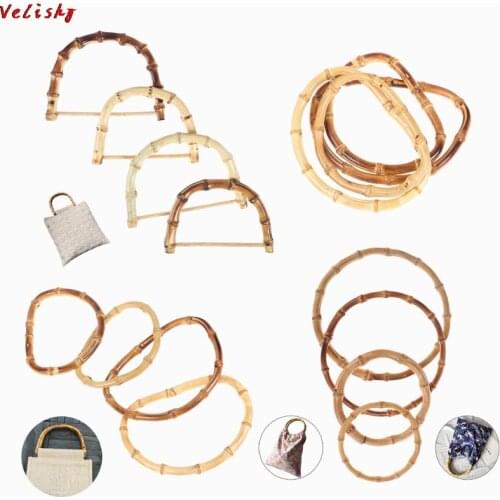 U Shape Bamboo Purse Bags Handle for Handcrafted Lady Handbags DIY Tote Purse Replacement Accessories Making Bag Ornament