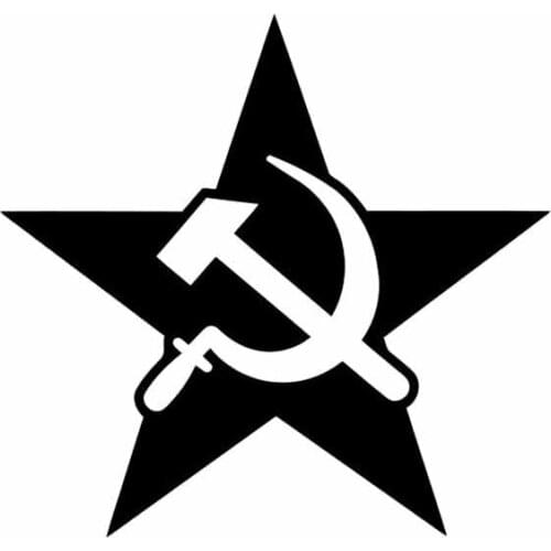Personality Car Sticker Vinyl Russia Star Sickle Hammer Waterproof Boot Motorcycle Decals PVC 15cm X 15cm