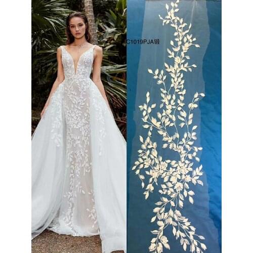 New embroidered French lace fabric Nigerian lace with African lace for wedding dress 10 Yards