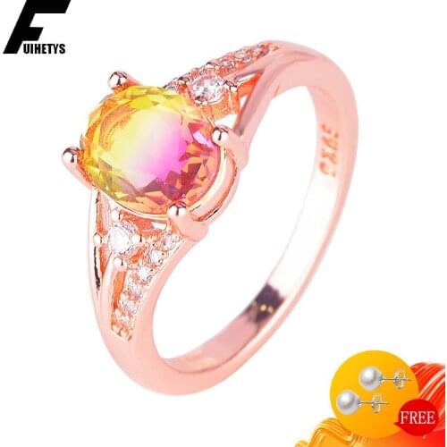 Fashion Ring 925 Silver Jewelry Accessories Oval Topaz Zircon Gemstone Finger Rings for Women Wedding Engagement Party Ornaments