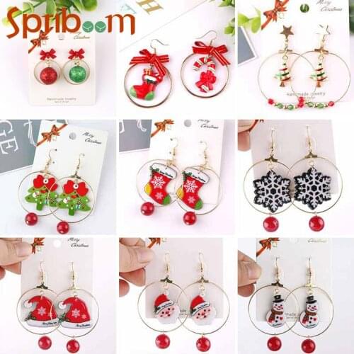 Snowflake Stud Earring Cute Korean Style Christmas Tree Earrings for Women 2021 Trendy Aesthetic Statement Jewelry Friends Gifts