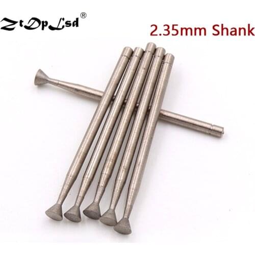 1Pc 2.35mm Shank Diamond Grinding Head Needle Burrs Metal Stone Jade Engraving Carving Electroplated Grind Drill Diy Rotary Tool