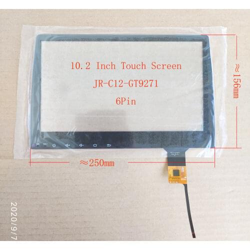 10.2 Inch Touch Screen 250*156mm For Radio Renault Clio Car player Sensor Digitizer Hand Writer GT9271 6pin JR-C12-GT9271