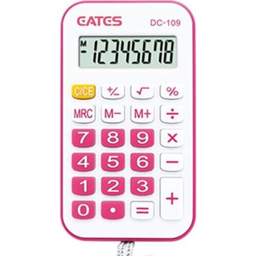2018 Mini Calculator with Lanyard candy color Digital Electronic Calculadora Counter Calculating as Gift Handheld Pocket Type