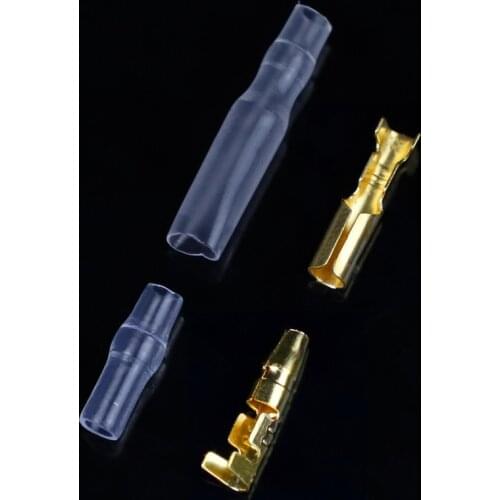 3.5 bullet terminal car electrical wire connector diameter 4mm pin set 50sets=200pcs Female + Male + Case Cold press terminal