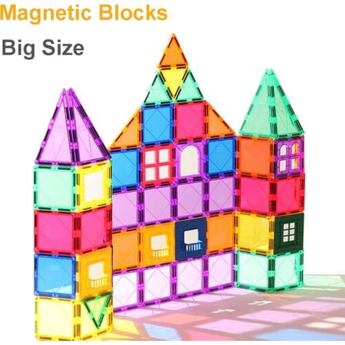 3D Magnetic Designer Magnet Building Blocks Transparent Color Construction Modeling Blocks Educational Toys for Children Gifts