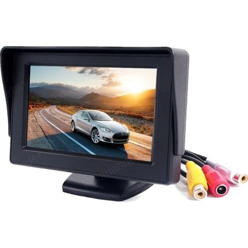 4.3 inch In-Dash Car Monitor TFT LCD Screen display 2 way video input For Rear View Camera DVD Parking asistance