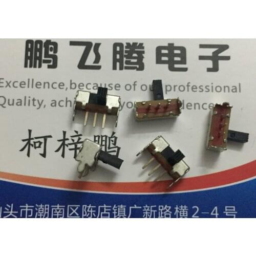 50PCS/lot Side foot toggle switch 3 feet 2 gears side pull Band switch 5mm handle with bracket 2 gears