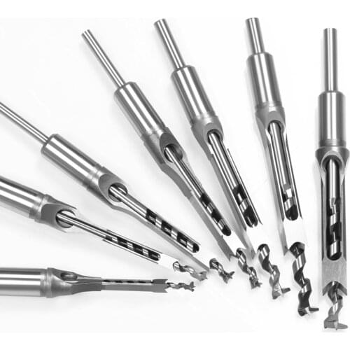 6.0mm~10mm HSS Twist Drill Bit Set Woodworking Square Hole Drill Bits Auger Mortising Chisel Drill Set Woodworking Tools