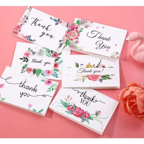 6 Envelope Greeting Cards Gilded Simple Folding Flat Cards New Year Thank You Message Holiday Gift Cards