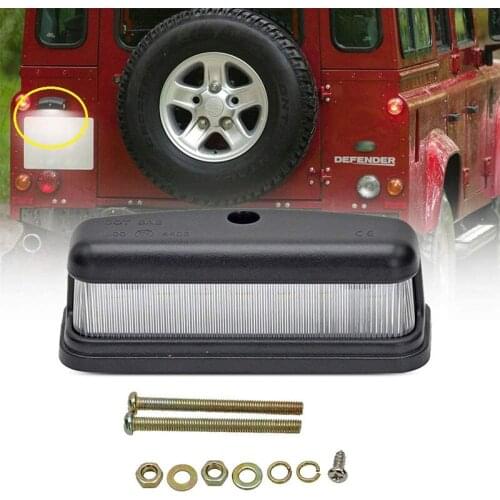 Car LED License Plate Light 8-30V Rear Trunk Number Lamps For Land Rover Defender 90 110 130 Series 2A Smoked Black