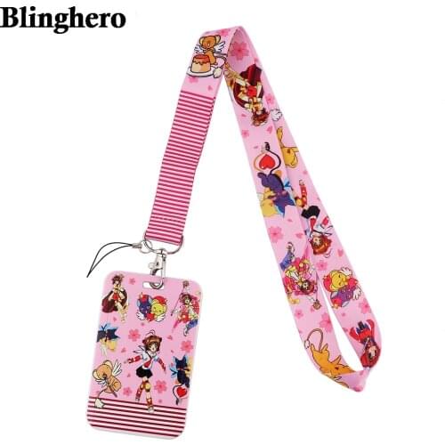 CB502 Anime Girls Lanyards Keychain ID Card Passport Gym USB Cellphone Rope Neck Straps Key Ring Badge Holder