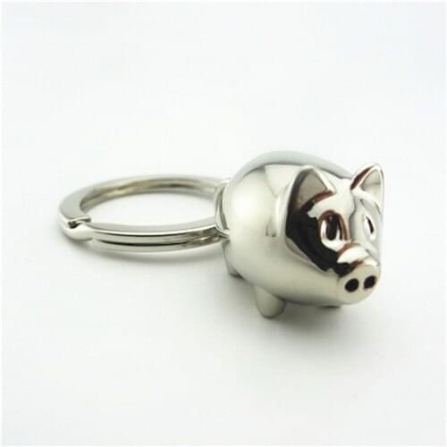1Pcs Mini Pig Auto Key Chain Key Ring Cute Gift Lovely Keyring Charm Decoration Keyfob Gifts Approx.7.8cm/3.1 inch