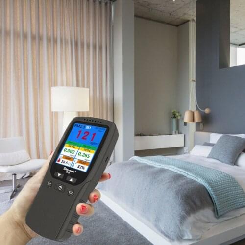 Dingmeng Air Quality Monitor Respirable dust sampler Detector PM2.5 HCHO Detector English Version Teser Multifunctional