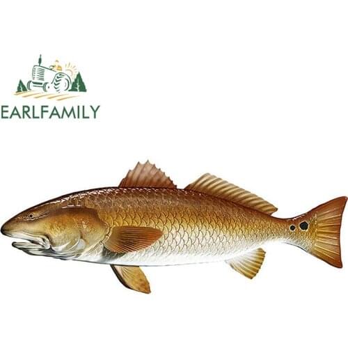 EARLFAMILY 13cm x 5.1cm For Redfish Laptop Car Stickers Air Conditioner Decal Vinyl Material Car Styling Graffiti Sticker Decor