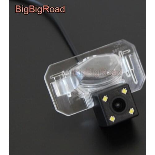 BigBigRoad For Honda Civic City Car Rear View Reverse Backup Camera CCD Night Vision parking camera in License Plate Light Hole