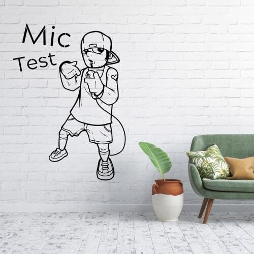 Creative Rapper Test Mic Design Wall Sticker Decal Artist Sticker Rapper Home Bedroom Wall Art Decoration A00540
