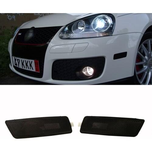 LH&RH For 2006-2009 MK5 RABBIT/GTI/JETTA/GLI Front Yellow Smoke White Bumper Side Marker Lights Case Without Bulb