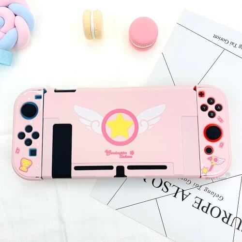 For NS Switch Console Cute Pink PC Protective Case For Nintendos Switch NS NX JoyCon Cases Hard Back Cover Shell Accessoires
