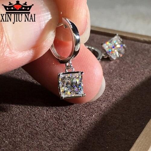 Fashionable Elegant Square Crystal Earrings Engagement Hanging Sexy Girl Jewelry Brides Wedding Earrings Exquisite gifts