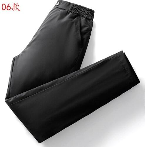 2021 Mens Winter Outdoors Windproof Warm Duck down Pants Teenagers Slim Thickened Exercise Casual Pants