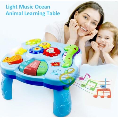 Toys Musical Learning Table Aquatic Creatures Music Activity Center Game Table Learning & Education For Toddlers Infant Kids Toy