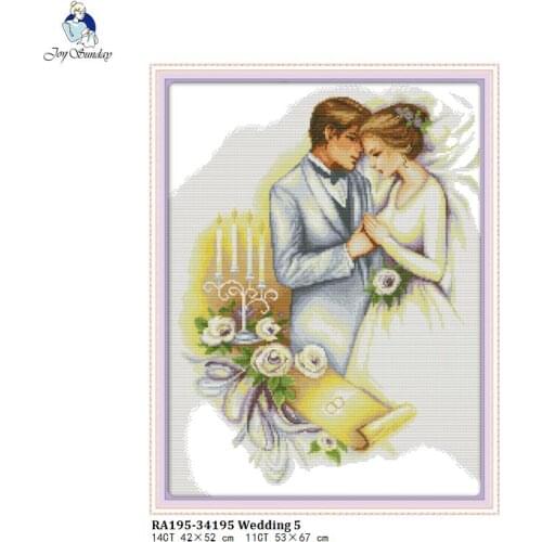 Joy Sunday Wedding 5 Counted Cross Stitch DMC 11CT 14CT Cross Stitch Kits Handmade Embroidery Home Decor Factory Wholesale