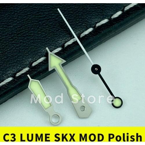 SKX007 Watch Hands Set For MOD SKX SRP 7S26 4R35 4R36 NH35A NH36A Mov't C3 Super Lume