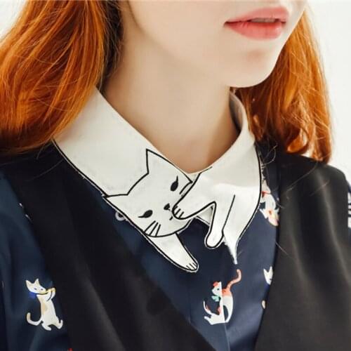 2017 new Exclusive original beautiful white Collar Shirt White Decorative British retro original false collar comfortable cotton