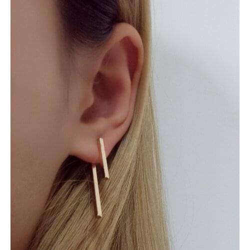 New Simple Creative Geometric Stud Earrings for Women Girls Cute Korean Copper Earing Girls Ear Jewelry Gift RY79