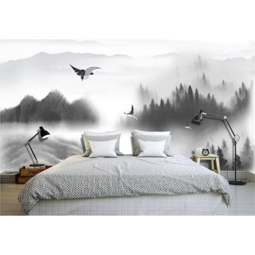 Wallpapers Youman Custom Home Decor 3D Stereoscopic Mountain White and Black Minimalism Wall Paper Modern Bedroom Living Room