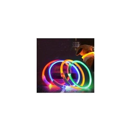 Cut USB Charge Dog Training Collar LED Outdoor Luminous charger Pet Dog Collars 6colors LED flashing dog collar lin4546