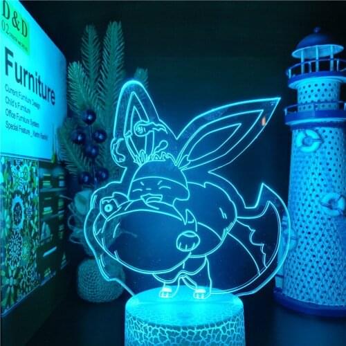 Pokemon LED Night Light Sword And Shield Dynamax Eevee 3D Lamp Game Figure Lampara Led Pocket Monster Kid Lights Home Decoration