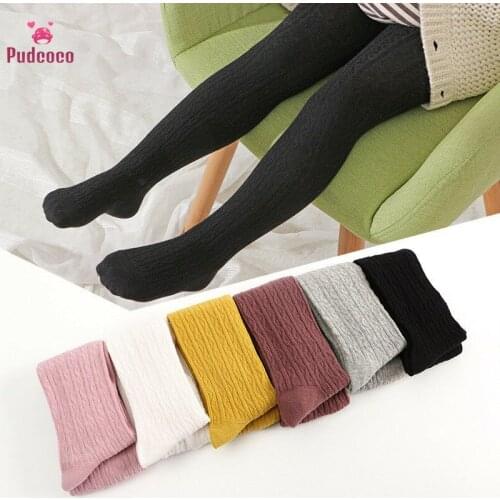 Pudcoco 2020 Toddler Baby Girls Kids Autumn Winter Warm Knit Tights Candy Colors Thick Stockings Pantyhose Pants Socks 0-6T