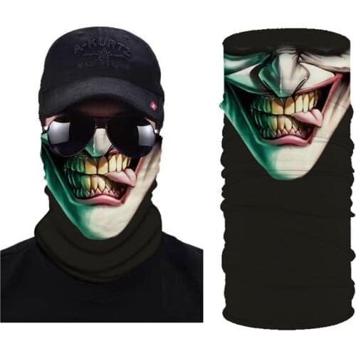 Outdoor riding magic scarf personalized skull head digital printing versatile mask for sweat absorption and ventilation