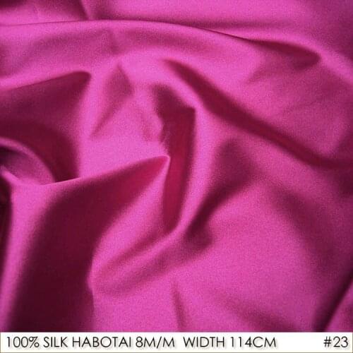 SILK HABOTAI 114cm width 8momme/100% Pure Mulberry Silk Baby Fabric DIY Patchwork Wedding Decoration Fabric Hot Pink NO 23