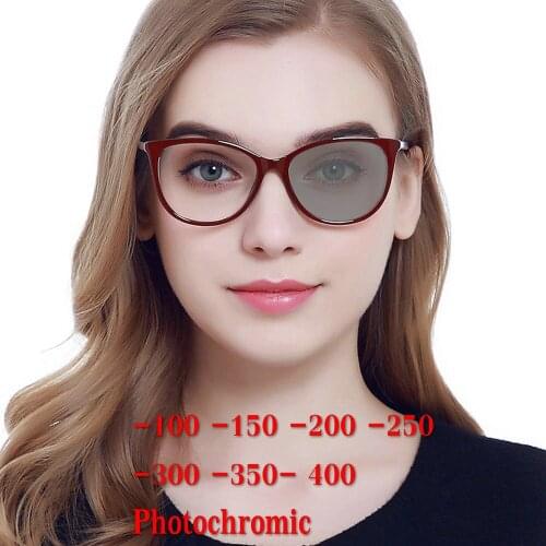 Fashion Transition Sunglasses Photochromic myopia Eyeglasses Finished myopia Glasses for Women Computer Optical Glasses Fram NX